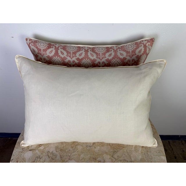 Boho Chic Pair of Custom Linen Pillows With Artichoke Print For Sale - Image 3 of 4