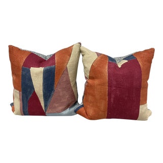 Contemporary Lee Jofa District Claret Down Throw Pillows- a Pair For Sale