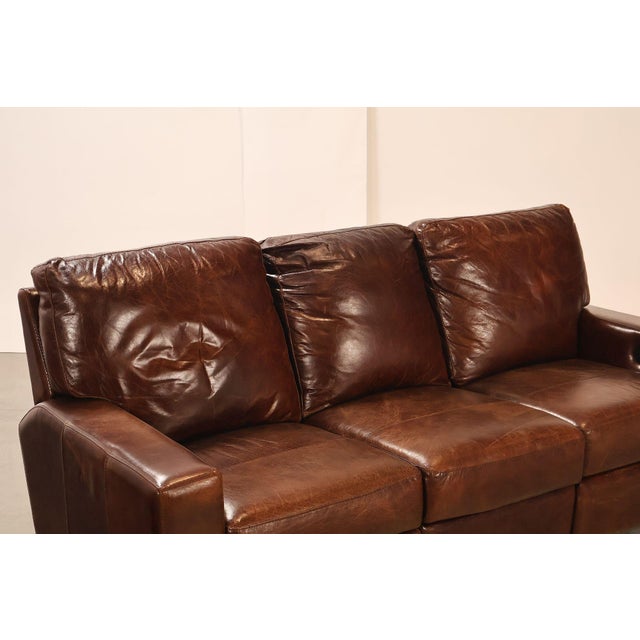 Brown Soft Line Pair of 'Energia' Leather Power Reclining Sofas For Sale - Image 8 of 18