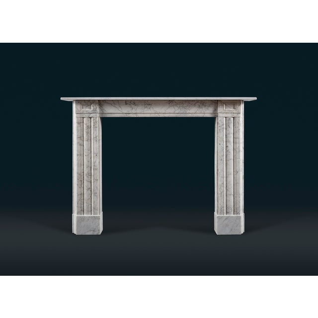 English Regency Carrara Marble Fireplace Surround For Sale - Image 4 of 4