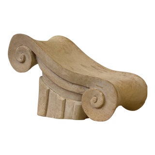Vintage Folk Art Hand-Carved Wood Column Capital, Circa 1970s For Sale