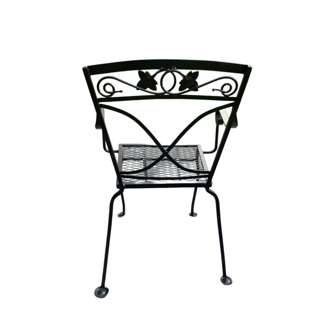 Early 20th Century Vintage Salterini Wrought Iron Outdoor Patio Dining Chair For Sale - Image 5 of 9