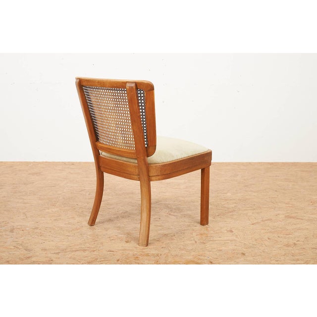 Model 201 Chair with Frame Wood, Back with Ronc, Seat Upholstered and Velour Fabric, for the Girsberger Bookshop, Zurich For Sale - Image 9 of 12