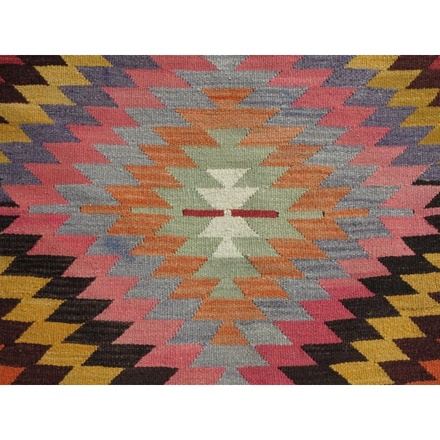 Ruby Red Mid 20th Century Turkish Anatolian Kilim Rug-5’7’x9’6" For Sale - Image 8 of 13