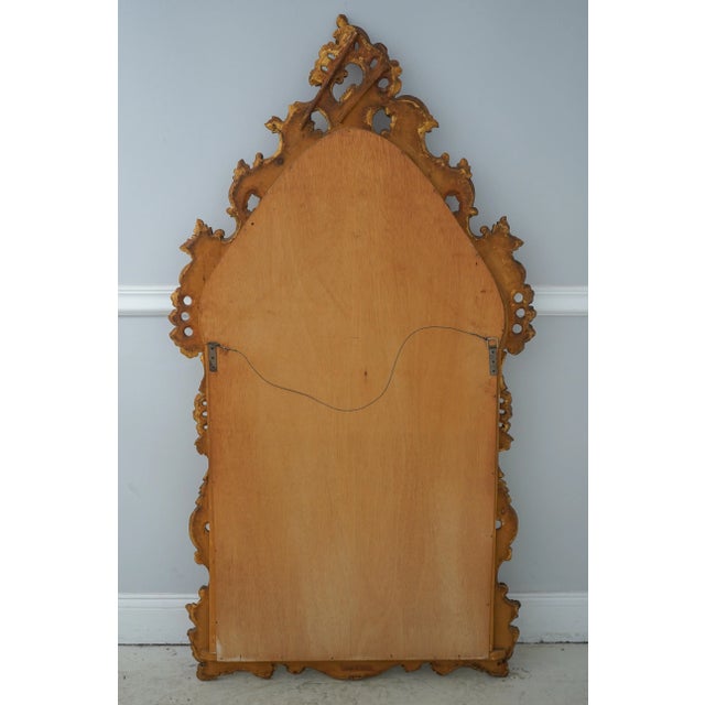 Ornate Wood Carved Frame Gold Rococo Mirror For Sale - Image 10 of 11