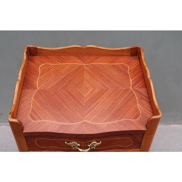 French French Antique Louis XV Style Side Table Nightstand For Sale - Image 3 of 11