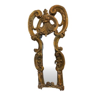 Antique Italian Decorative Carved Wood Mirror. For Sale