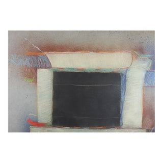 Late 20th Century Dark Window Abstract Expressionist Mixed Media Painting For Sale