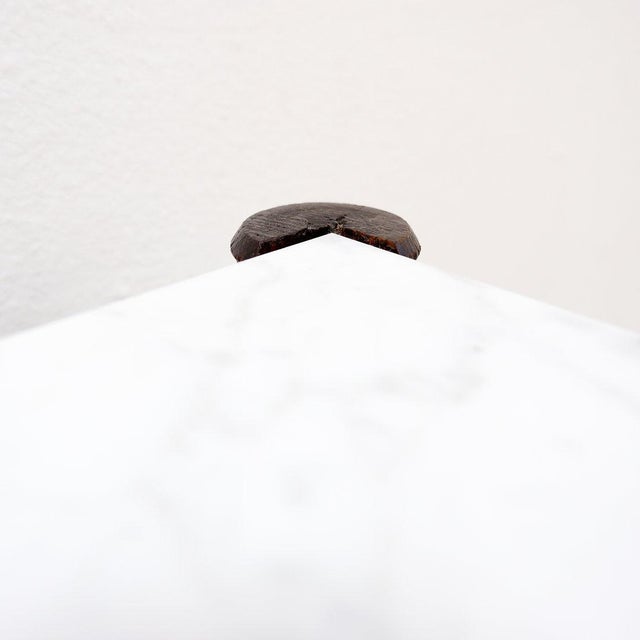 Mid-Century Faux Bamboo Glass and Marble Display Case For Sale - Image 4 of 16