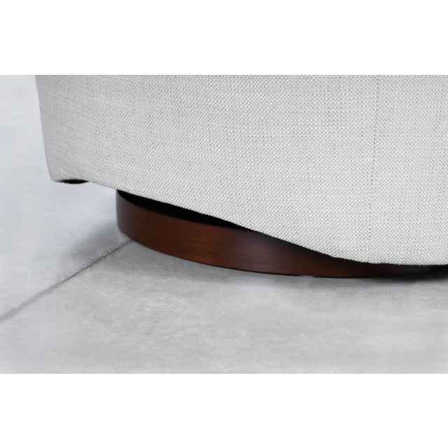 Mid-Century Modern Barrel Walnut Swivel Lounge Chairs After Milo Baughman, 1960s For Sale - Image 12 of 12