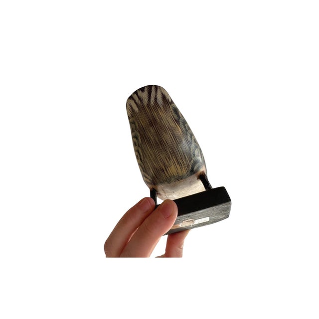 Vintage Hand-Carved & Hand-Painted Wooden Duck Decoy on Display Base American Folk Art For Sale In Miami - Image 6 of 7