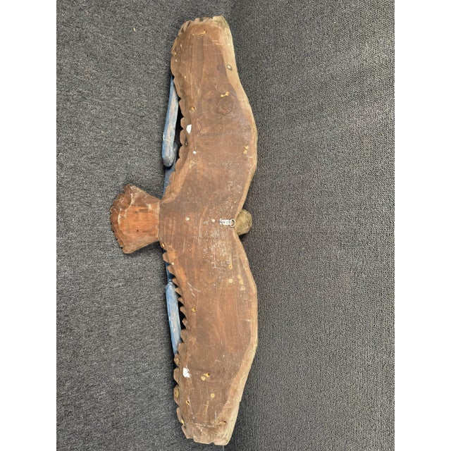 Mid 20th Century Hand Carved Wooden Eagle Sculpture For Sale - Image 11 of 12