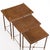 French Set of 3 French Brass and Leather Nesting Tables in the Manner of Maison Jansen, C. 1960 For Sale - Image 3 of 6
