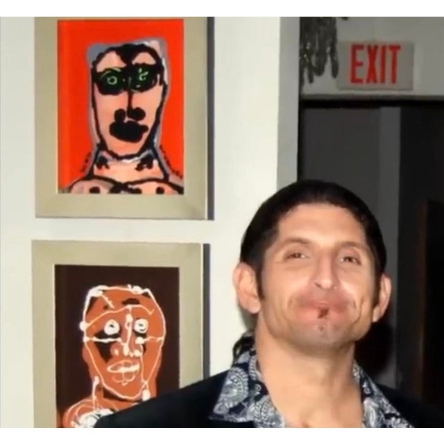 Large Abstract Figurative Painting by Christopher Shoemaker, Signed 20” X 43.5” For Sale - Image 10 of 11