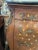 Inlaid Wood Bombe Chest With Tan Marble Top For Sale - Image 4 of 9