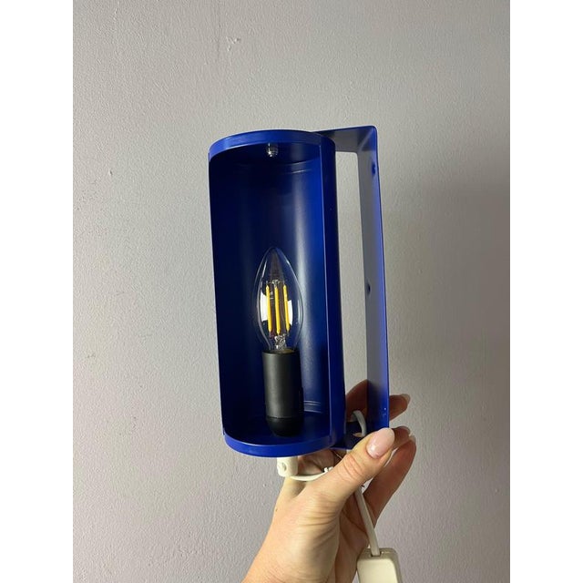 Metal Royal Blue Lod Wall Lamp from Ikea For Sale - Image 7 of 11
