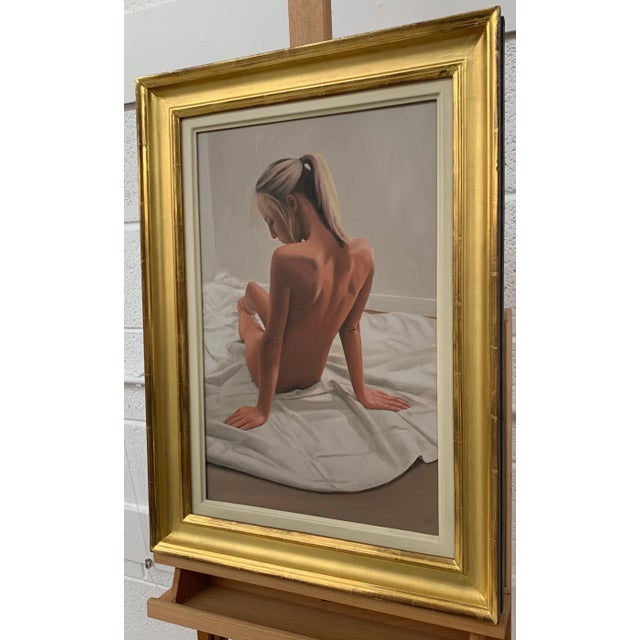 Mark Clark, Oil Painting of Seated Female Nude Figure by British Contemporary Artist, 2000 Circa For Sale - Image 6 of 13