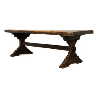 18th Century French Provincial Oak Refectory Trestle Dining Table For Sale