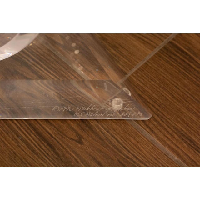 Glass Pair of “Eclipse of Time” Table, Usa 1990 Acrylic, Glass Signed at Base Mikhail Lozniko For Sale - Image 7 of 7