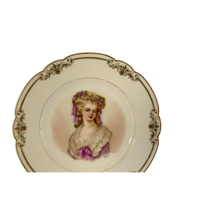 Late 19th Century 19thC Sèvres Marked Portrait Plate Madame De Lamballe Signed Debrie Made in France c.1890-1910 For Sale - Image 5 of 8