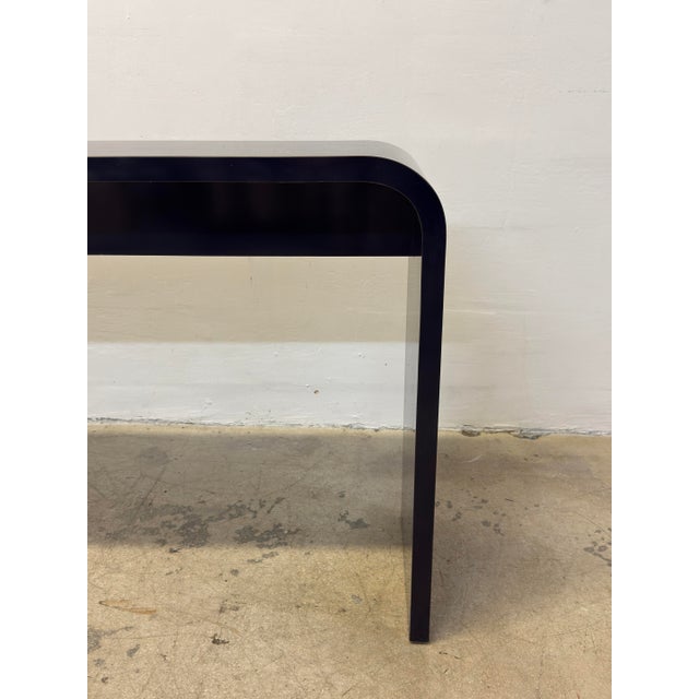 Mid-Century Blue Laminate Waterfall Console Table, 1970s For Sale - Image 11 of 17