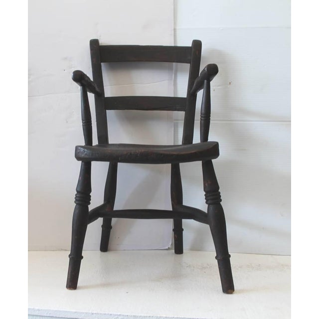 Folk Art Early 19th Century Original Surface Child's Chair For Sale - Image 3 of 7