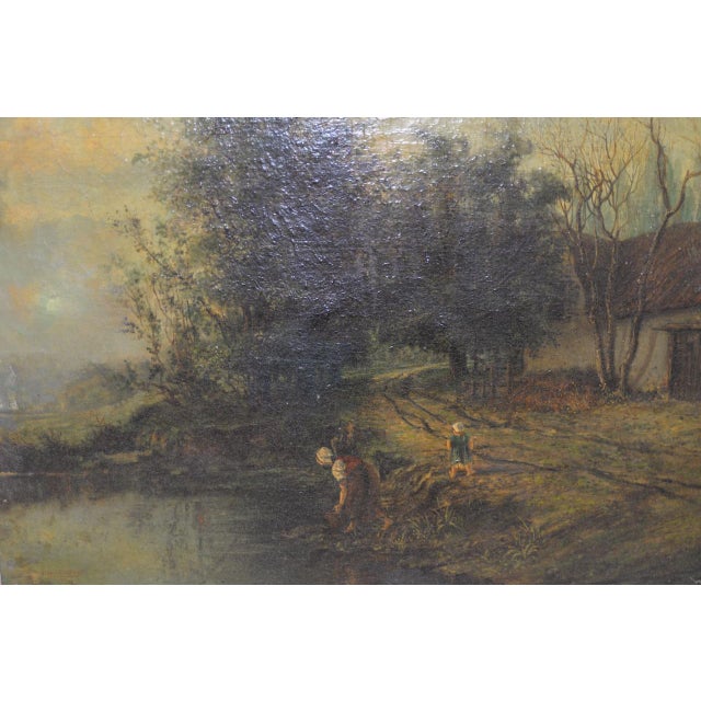 19th C Albert Lenfant French Country Landscape Oil Painting C