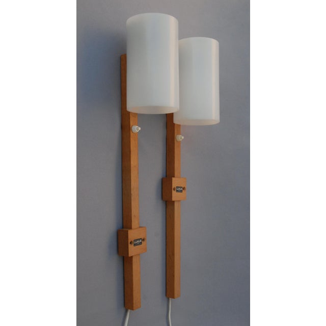 Wood Wall Lights by Uno & Östen Kristiansson for Luxus Vittsjö, Sweden, 1960s, Set of 2 For Sale - Image 7 of 11