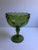 1960s Mid Century Avocado Green Glass Compote For Sale - Image 5 of 5