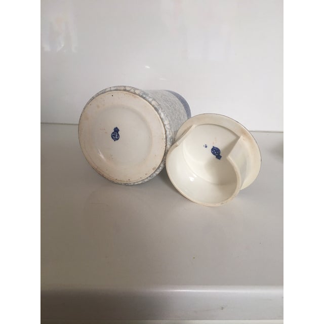 Royal Blue Antique Royal Worcester English Blue, and Gray, Hot Chocolate Pot 19 Th Century For Sale - Image 8 of 8