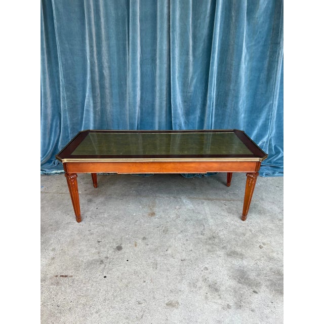 1940s Italian Neoclassical Coffee Table, 1940s, Carved Mahogany With Gilt Panel Top For Sale - Image 5 of 13