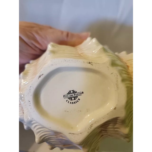 White Vintage MCM Nautical Coastal Fitz and Floyd Covered Ceramic Dish Tureen For Sale - Image 8 of 9