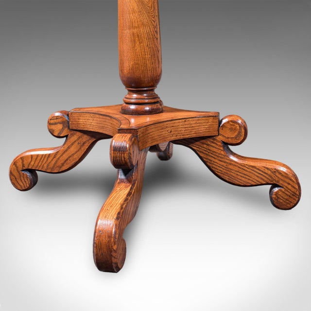 Vintage Regency Revival Side Table, English, Oak, Walnut, Accent, End, Art Deco For Sale - Image 11 of 12