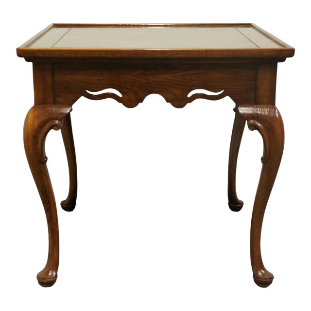 High End Vintage Bookmatched Walnut Traditional Style 26" Square Accent End Table 426-7045-700 For Sale