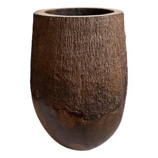 Vintage Large Coconut Palm Pot For Sale