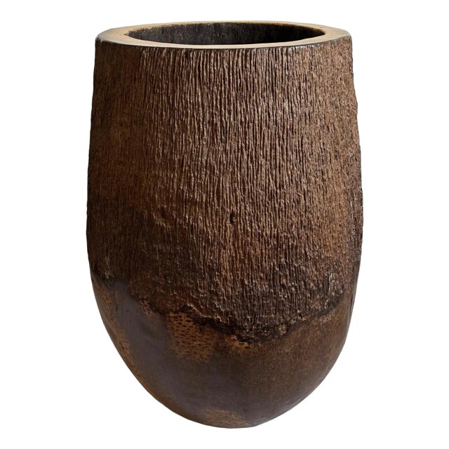 Vintage Large Coconut Palm Pot For Sale