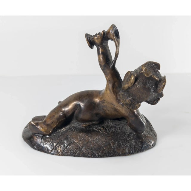 Late 19th Century 19th Century French Style Bronze of a Drunken Cherub or Putti For Sale - Image 5 of 9