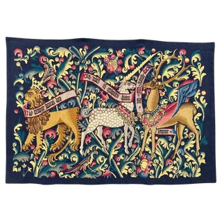 French Medieval Style Tapestry, 1940s For Sale
