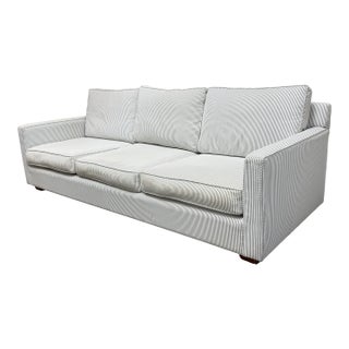 Serena & Lily Bespoke Perennials Pinstripe Sofa For Sale