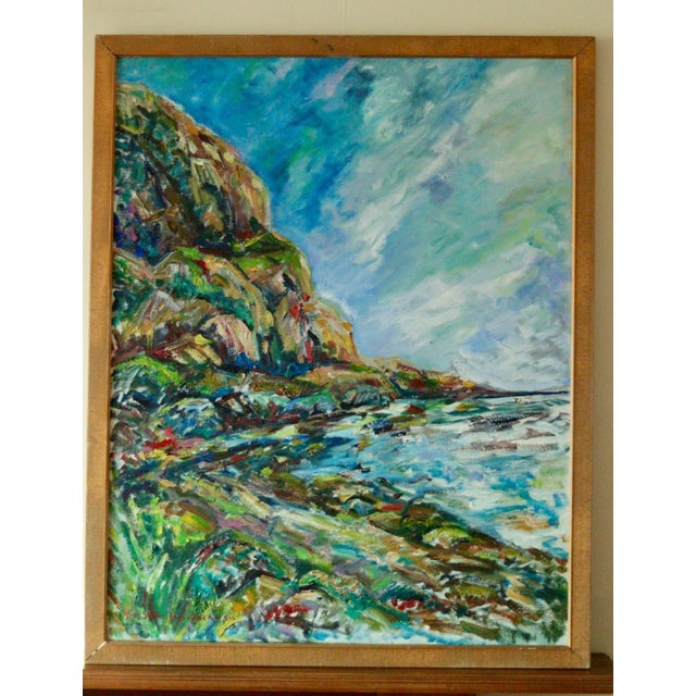 M-B Swömbom-Backman, Vivid Coastline, Mid-20th Century, Oil on Canvas, Framed For Sale - Image 8 of 11
