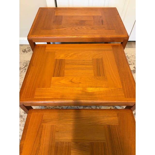 1960s 1960s Vejle Stole Moblefabrik Teak Nesting Side Tables (Set of 3) For Sale - Image 5 of 13