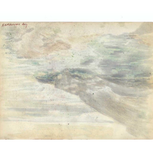 Coastal 1940s Grace Spongberg Hanauma Bay Hawaii Drawing For Sale - Image 3 of 3