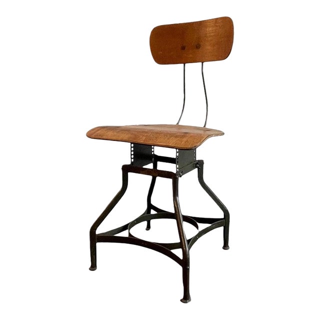1940s Industrial Adjustable Shop Chair by Toledo Metal Furniture Co. For Sale