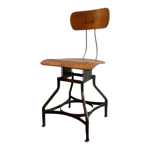 1940s Industrial Adjustable Shop Chair by Toledo Metal Furniture Co.