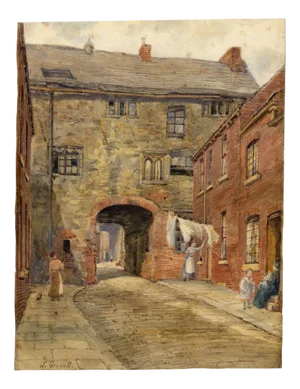 Louisa Fennell, Cock and Swan Yard, Wakefield, Late 1800s, Watercolour
