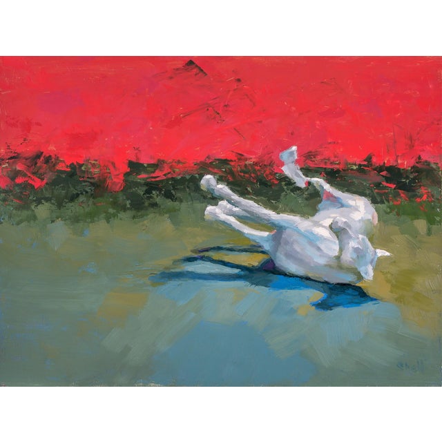 Broken Christmas by Shelli Langdale | Oil on panel Abstract depiction of a fallen white figure. For Sale
