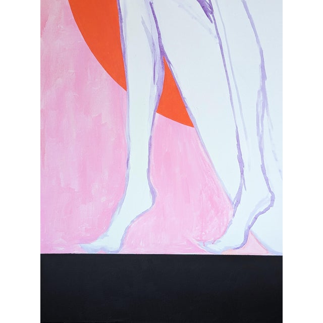 Textile Emmanuel Araujo "Sun" Contemporary Colorful Pink and Orange Nude Female Figures Painting, 2023 For Sale - Image 7 of 10