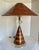 Pair of Vintage Leeazanne Postmodern Faux Burl & Lucite Table Lamps With Original Shades For Sale - Image 9 of 17