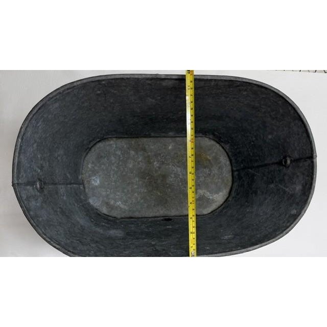 1990s Hen-Feathers Collection Galvanized Clawfoot Garden Tub Trough For Sale - Image 12 of 14