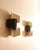 Pair of french wall sconces - 1960s Two-part architectural forms designed to create volume. Fully refinished in cream-...